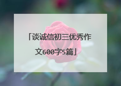 谈诚信初三优秀作文600字5篇