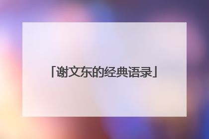 谢文东的经典语录