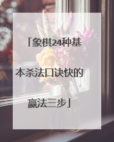 象棋24种基本杀法口诀快的赢法三步