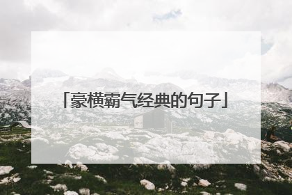豪横霸气经典的句子
