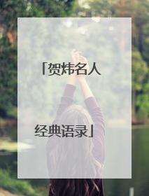 贺炜名人经典语录
