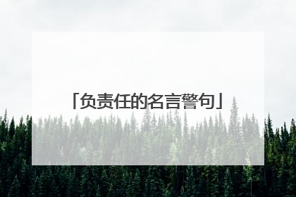 负责任的名言警句