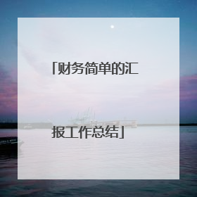 财务简单的汇报工作总结