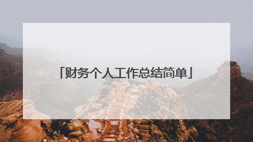 财务个人工作总结简单
