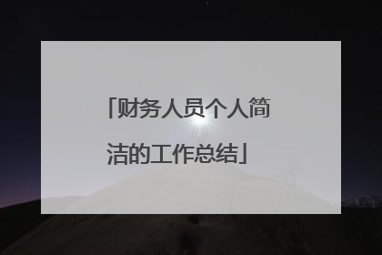 财务人员个人简洁的工作总结