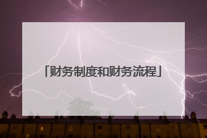 财务制度和财务流程