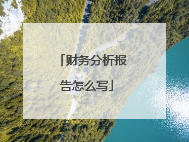 财务分析报告怎么写