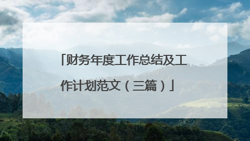 财务年度工作总结及工作计划范文(三篇)