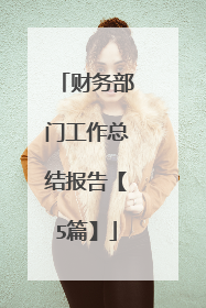 财务部门工作总结报告【5篇】