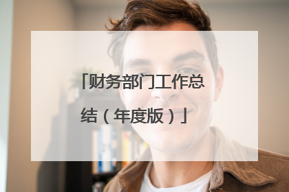 财务部门工作总结（年度版）
