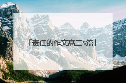 责任的作文高三5篇