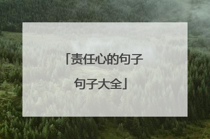 责任心的句子 句子大全