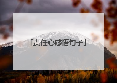 责任心感悟句子