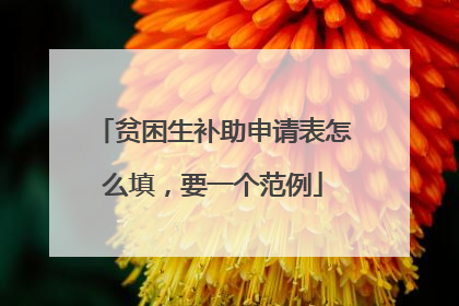 贫困生补助申请表怎么填,要一个范例