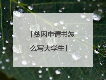 贫困申请书怎么写大学生