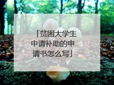 贫困大学生申请补助的申请书怎么写
