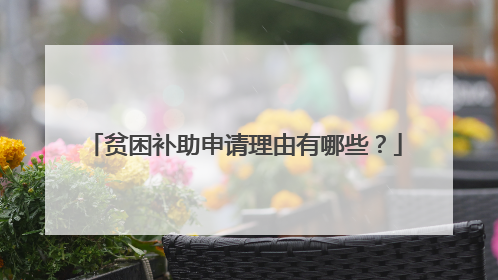 贫困补助申请理由有哪些？