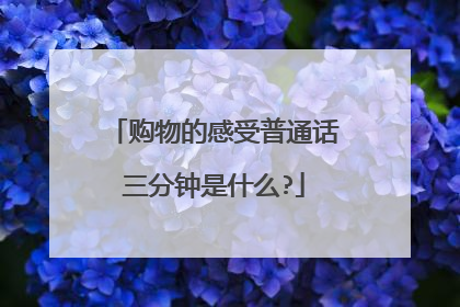 购物的感受普通话三分钟是什么?