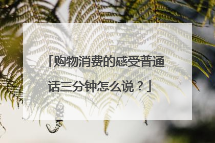 购物消费的感受普通话三分钟怎么说?