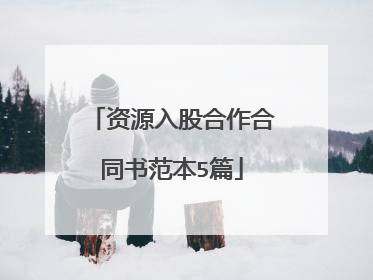 资源入股合作合同书范本5篇