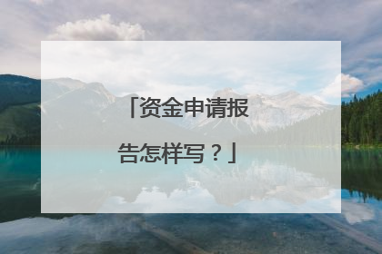 资金申请报告怎样写？