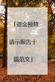 资金预算请示报告十篇范文
