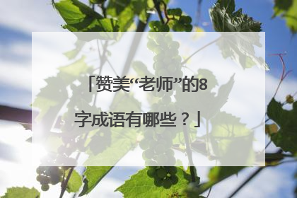 赞美“老师”的8字成语有哪些?