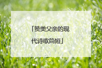 赞美父亲的现代诗歌简短