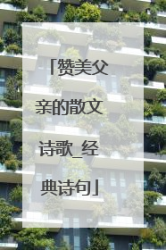 赞美父亲的散文诗歌_经典诗句