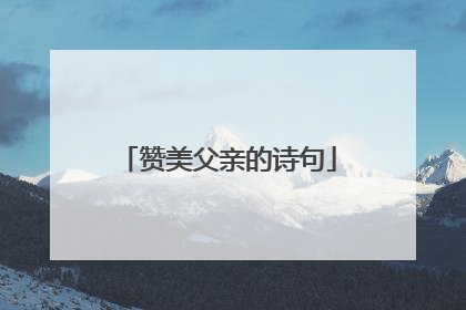 赞美父亲的诗句