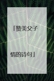 赞美父子情的诗句