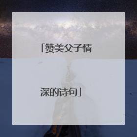 赞美父子情深的诗句
