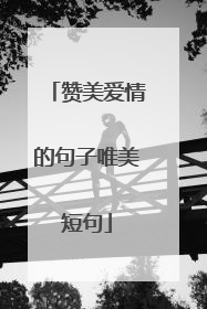 赞美爱情的句子唯美短句