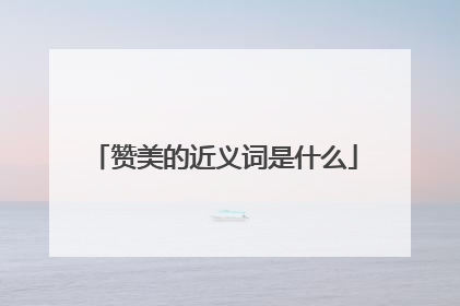 赞美的近义词是什么