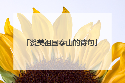 赞美祖国泰山的诗句