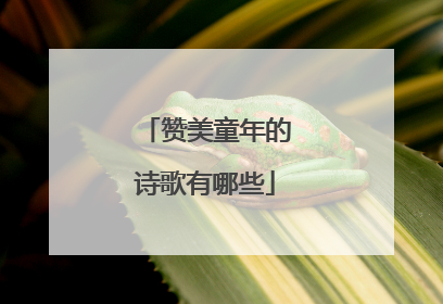 赞美童年的诗歌有哪些