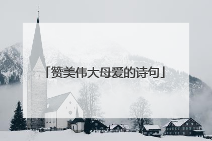 赞美伟大母爱的诗句