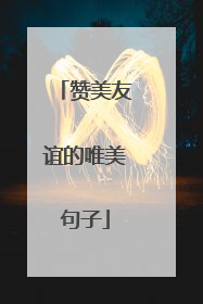 赞美友谊的唯美句子