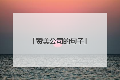 赞美公司的句子
