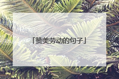 赞美劳动的句子