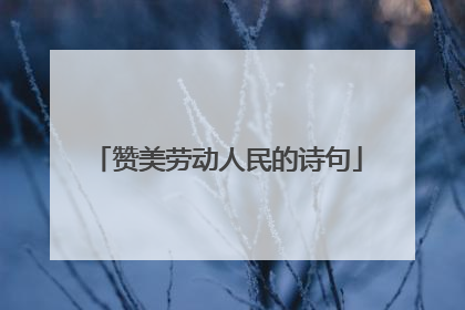 赞美劳动人民的诗句