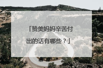 赞美妈妈辛苦付出的话有哪些?