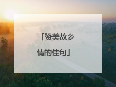 赞美故乡情的佳句
