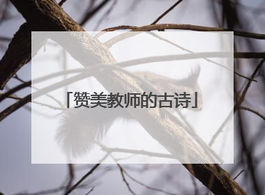 赞美教师的古诗