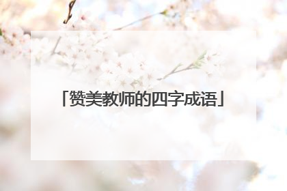 赞美教师的四字成语