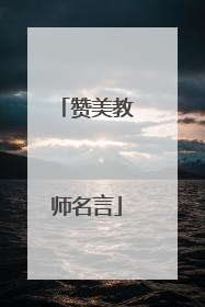 赞美教师名言