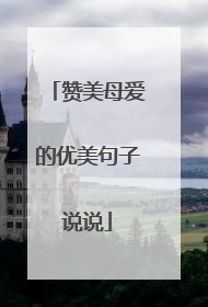 赞美母爱的优美句子说说