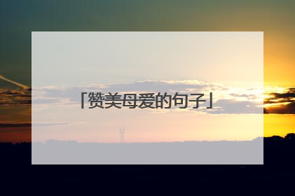 赞美母爱的句子