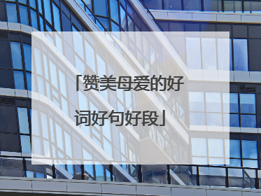 赞美母爱的好词好句好段