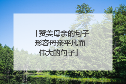 赞美母亲的句子 形容母亲平凡而伟大的句子